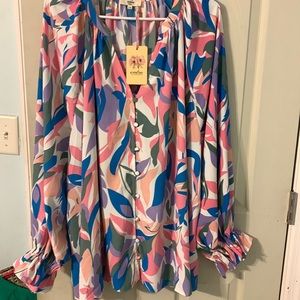 Entro blouse very elegant 1x but fits like a 3x or even 4x too big for me